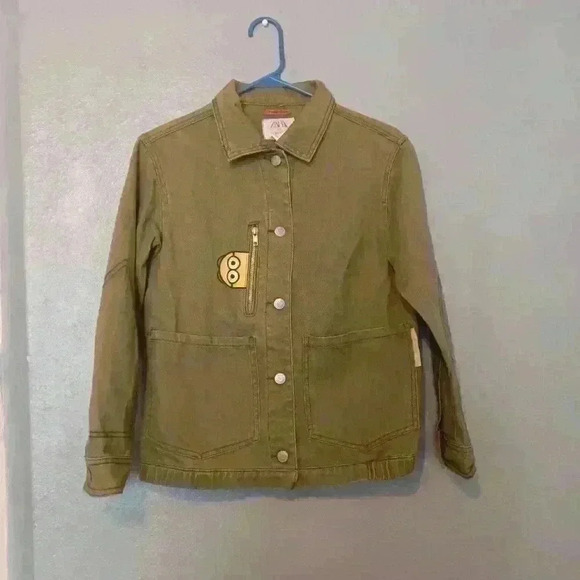 Zara X Minions Denim Despicable Me Kids Jacket Green Size 11/12 - Picture 1 of 16